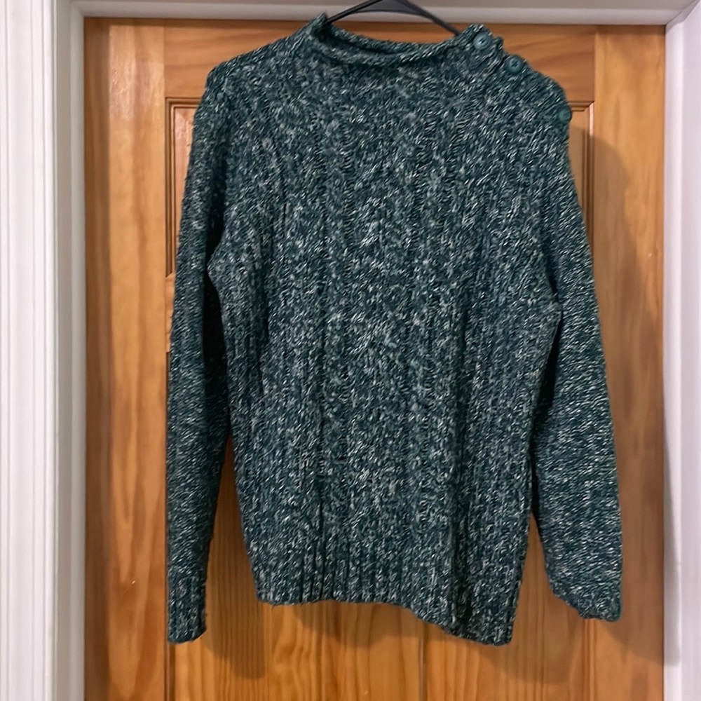 Denver Hayes Designer Women’s Button Detail Turquoise Knit Sweater Size XL